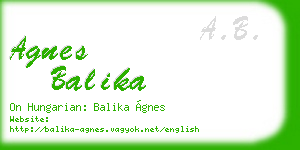 agnes balika business card