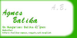 agnes balika business card